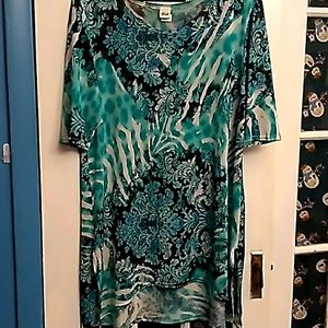 Women's hi-lo graphuc print tunic